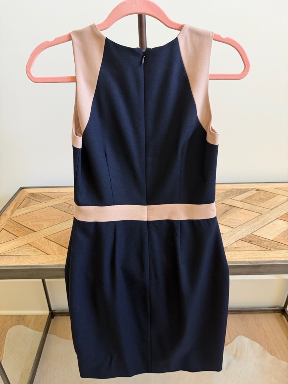 J. Crew Navy and beige Colorblock Sheath Dress